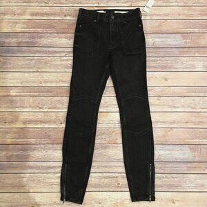 NWT Pilcro High Rise Denim Legging Jeans Ankle Zipper Moto Anthro